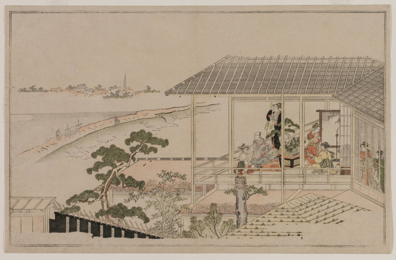 Måneoppgang over Nihon-vollen og Yoshiwara av Kitagawa Utamaro