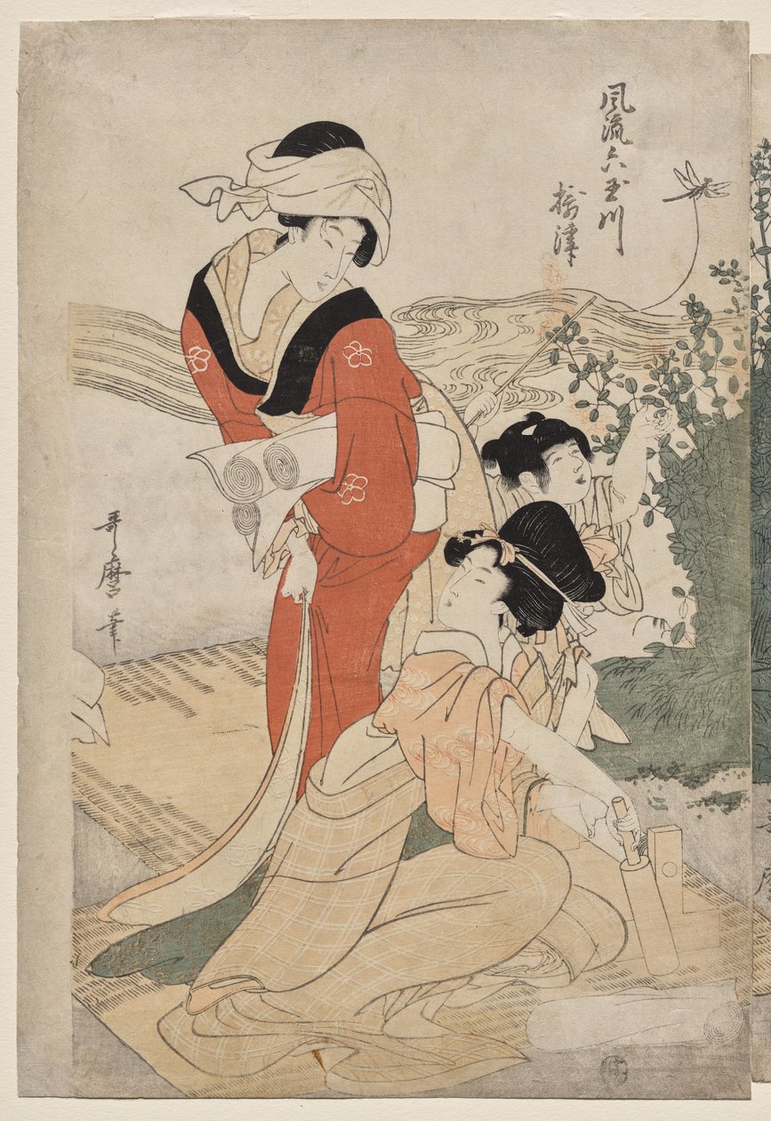 Musashi-provinsen fra serien Fashionable Six Jewel Rivers (Furyu Mu Tamagawa) av Kitagawa Utamaro