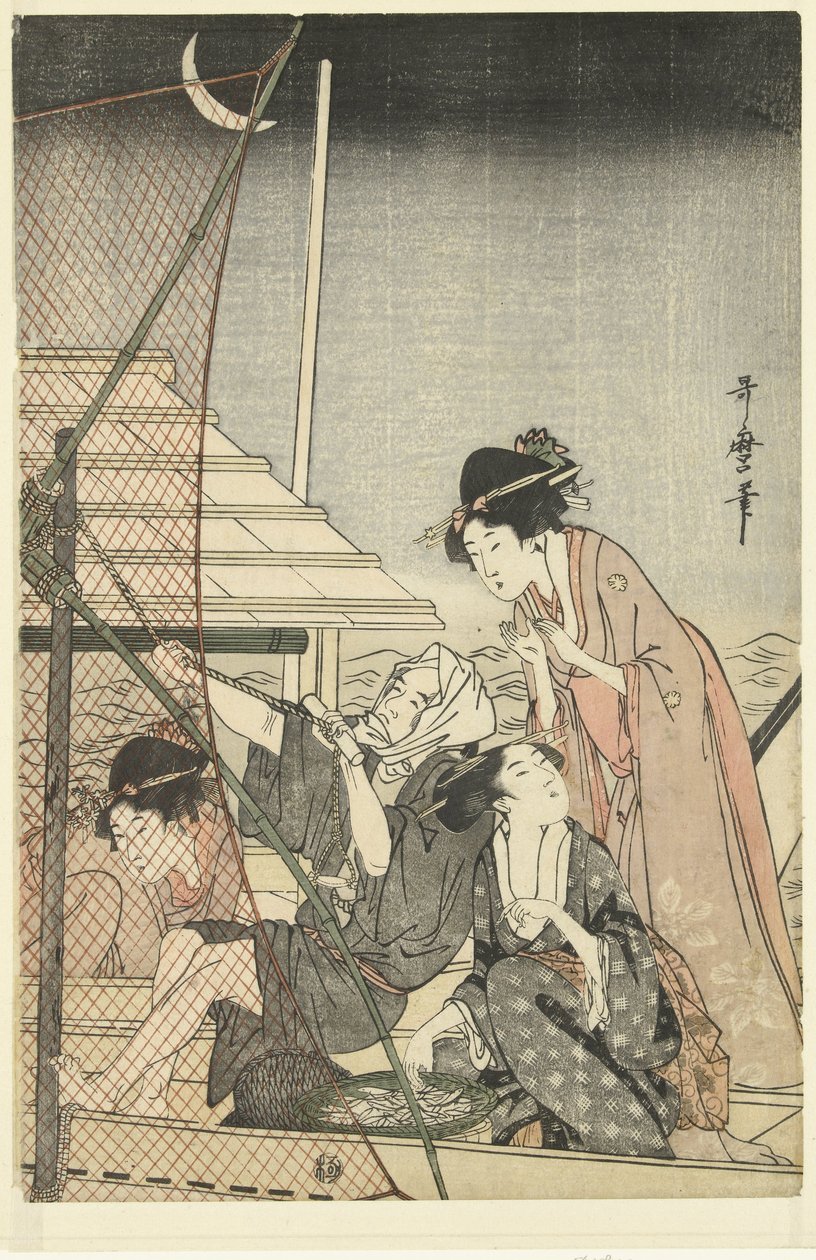 Nattfiske av Kitagawa Utamaro