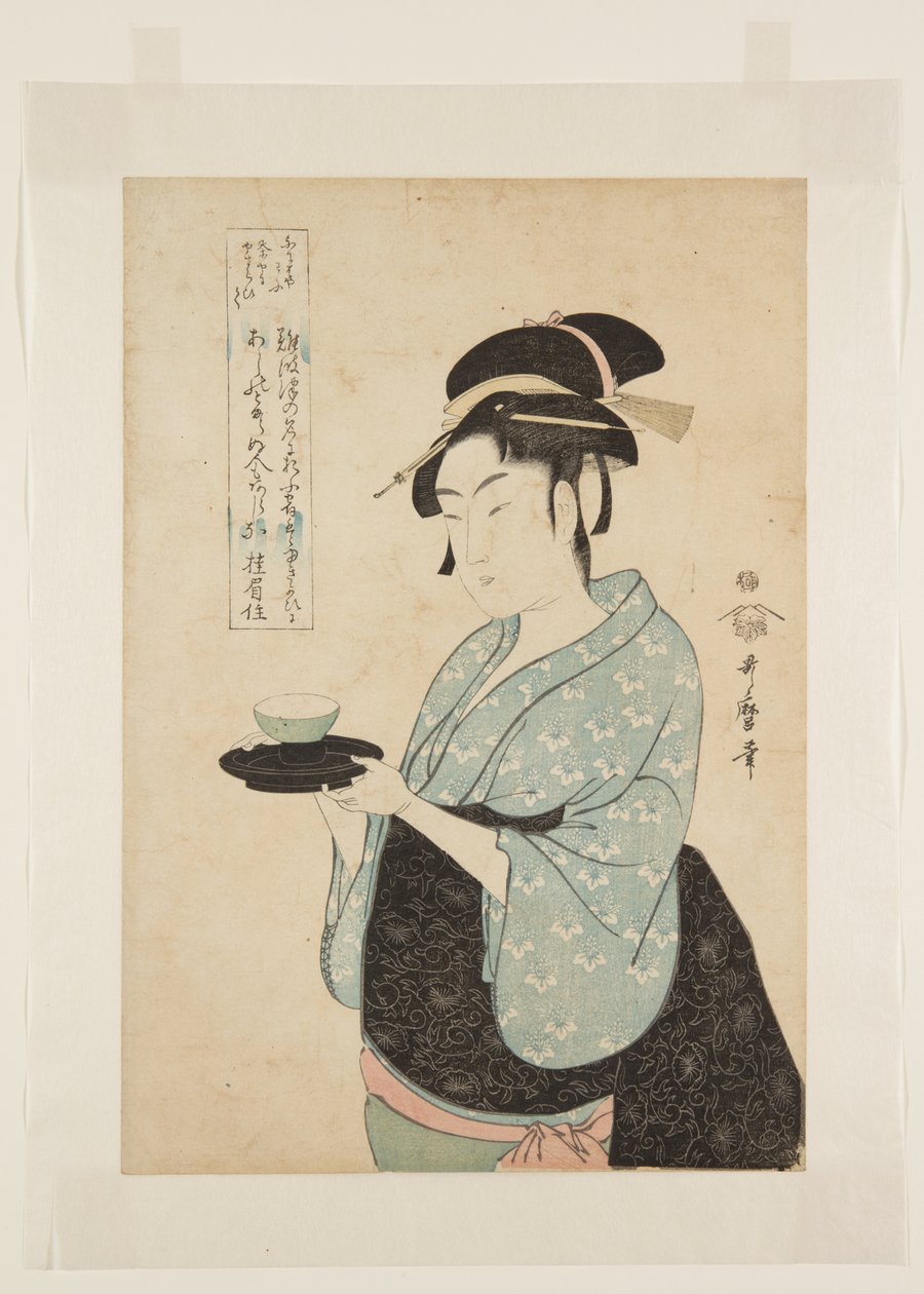 Naniwaya Okita (farget treblokktrykk) av Kitagawa Utamaro