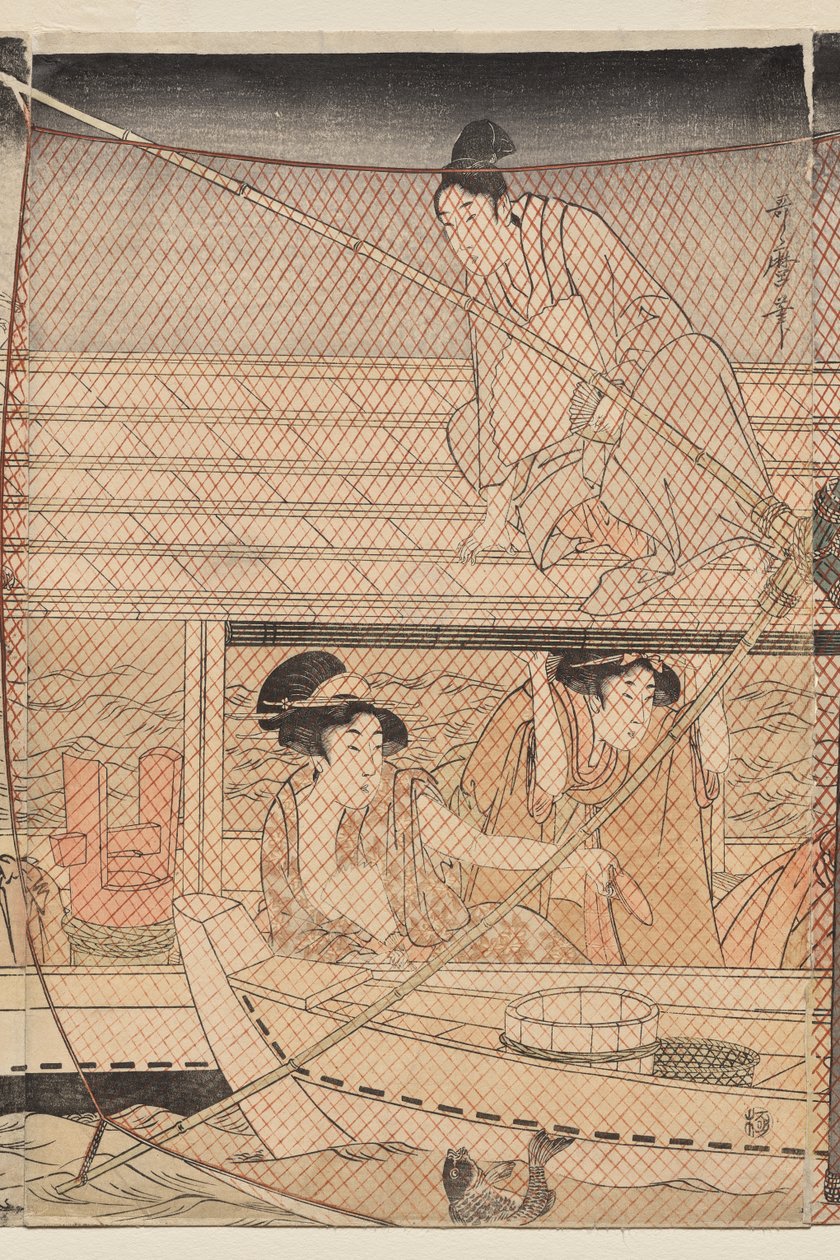 Garnfiske om natten på Sumida-elven av Kitagawa Utamaro