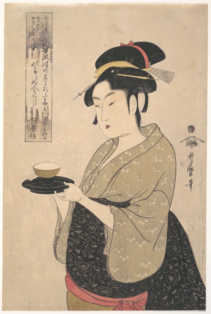 Okita fra tehuset Naniwa-ya av Kitagawa Utamaro