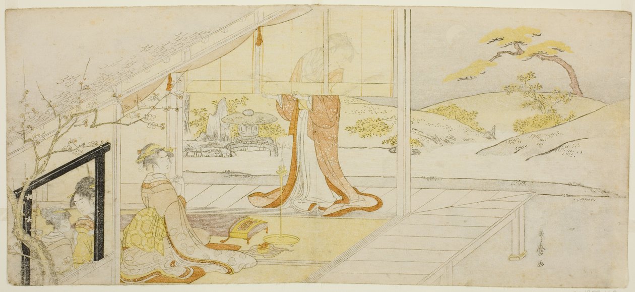 Parodi på en scene fra "The Pillow Book" av Kitagawa Utamaro