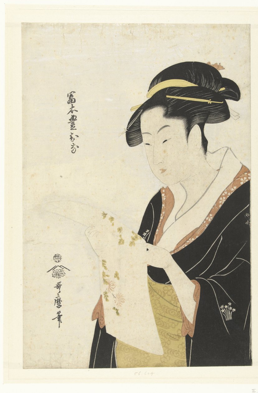 Portre t wan og Mimoto Toyohina Tomimoto Toyohina av Kitagawa Utamaro