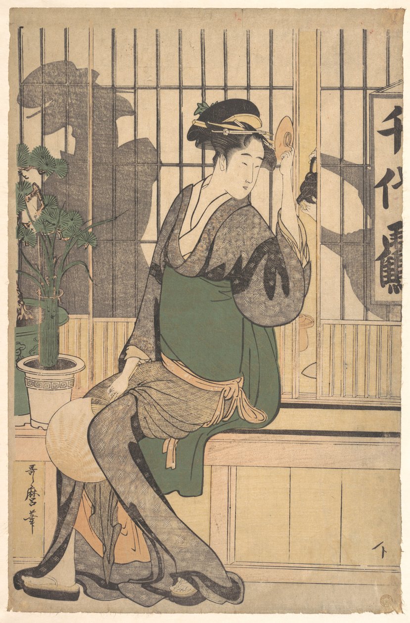 Skygger på shoji av Kitagawa Utamaro