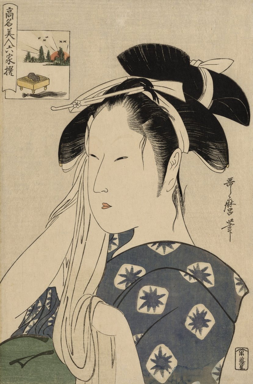 Asahiya-enken, fra serien Renowned Beauties Likened to the Six Immortal Poets av Kitagawa Utamaro