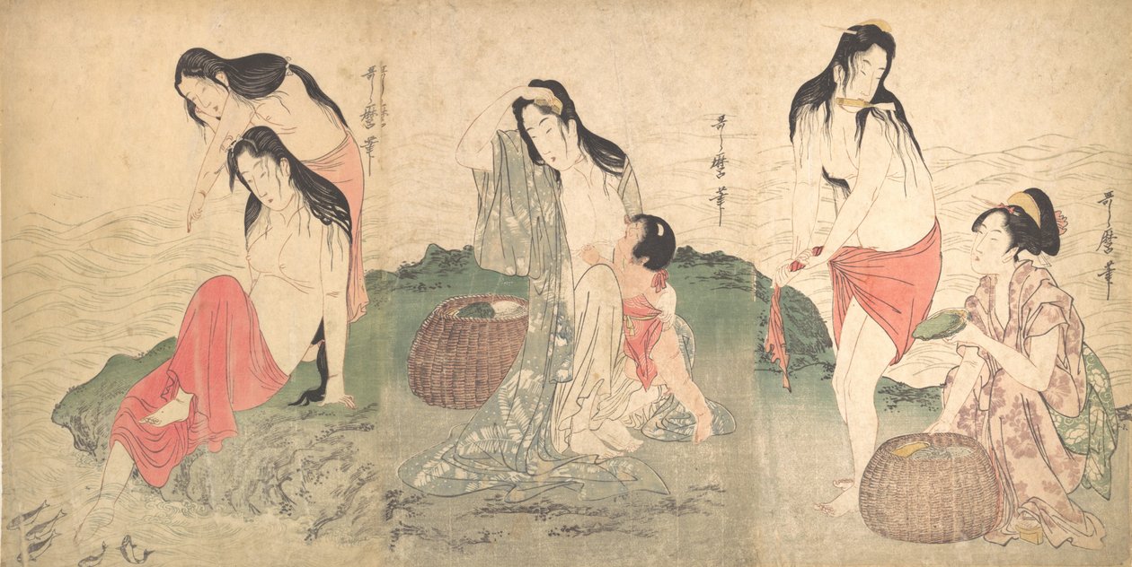 The Awabi Fishers, slutten av 1700-begynnelsen av 1800-tallet. av Kitagawa Utamaro