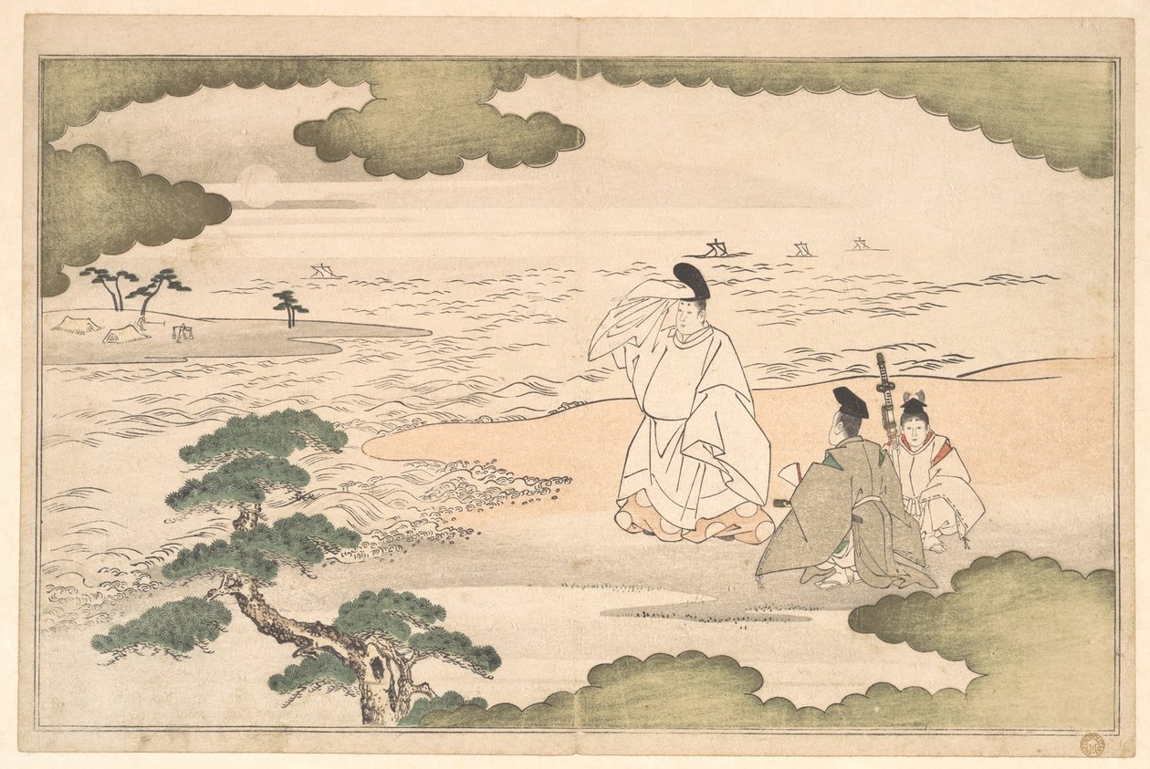 Yukihiras eksil i Suma av Kitagawa Utamaro