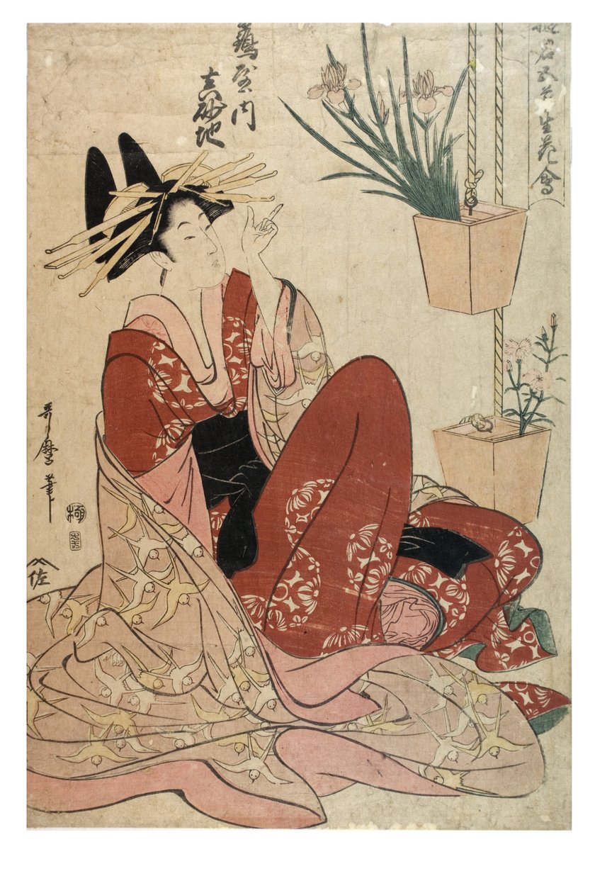Årstidenes blomster - Vår, Edo-perioden, ca. 1805 (tresnitt på papir) av Kitagawa Utamaro