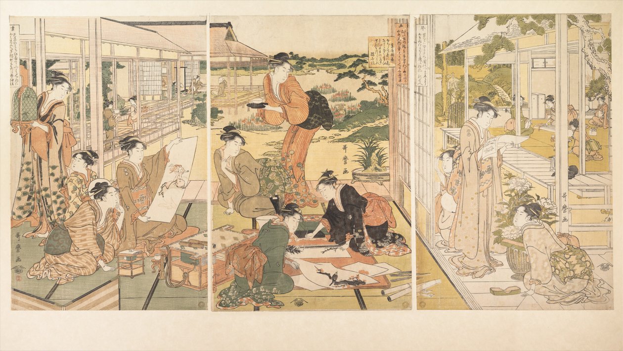 De fire kunstene (Kinkishoga) av Kitagawa Utamaro