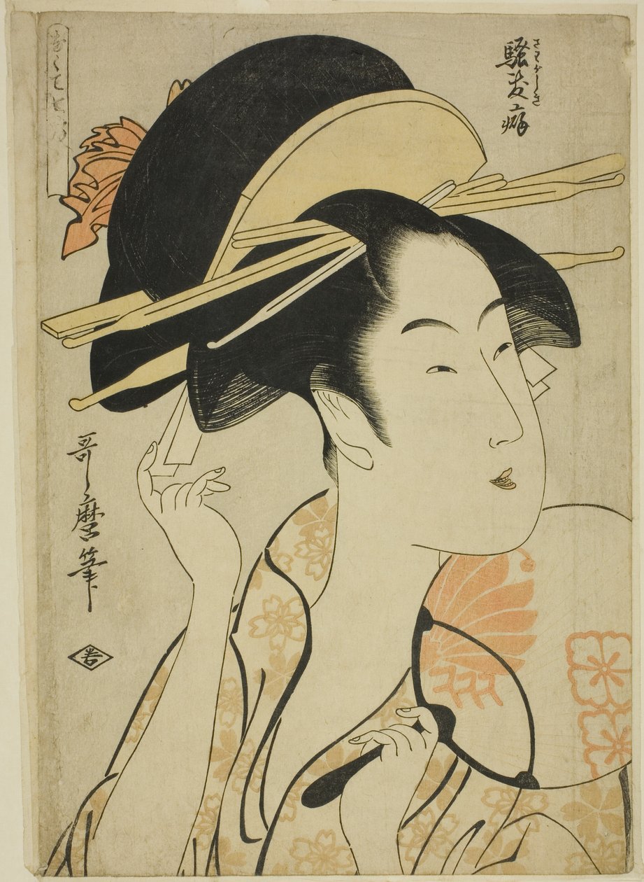 The Habit of Boisterousness (Sawagashiki kuse), fra serien "Seven Bad Habits (Nakute nana kuse)" av Kitagawa Utamaro