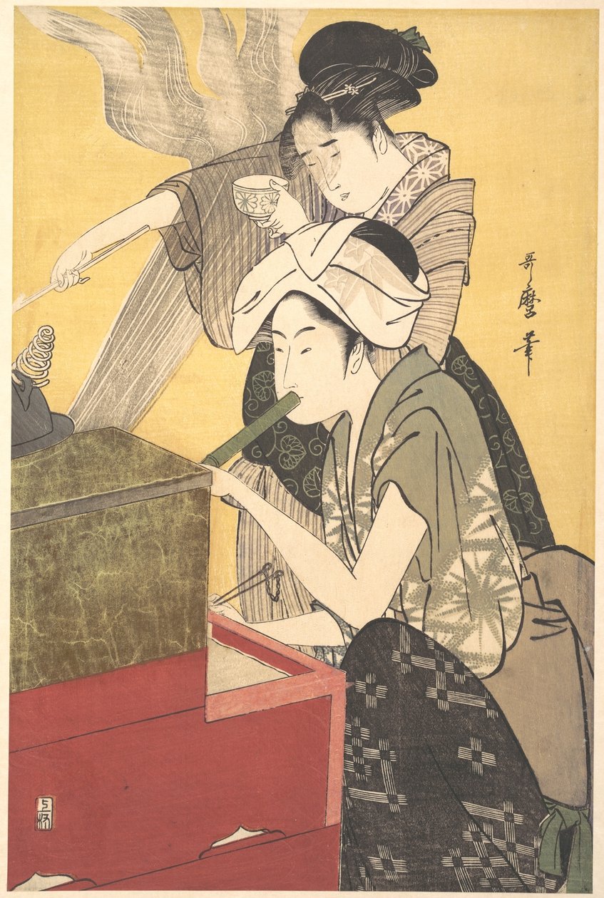Kjøkkenet av Kitagawa Utamaro