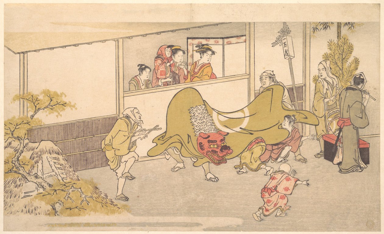 Løvedansen av Kitagawa Utamaro