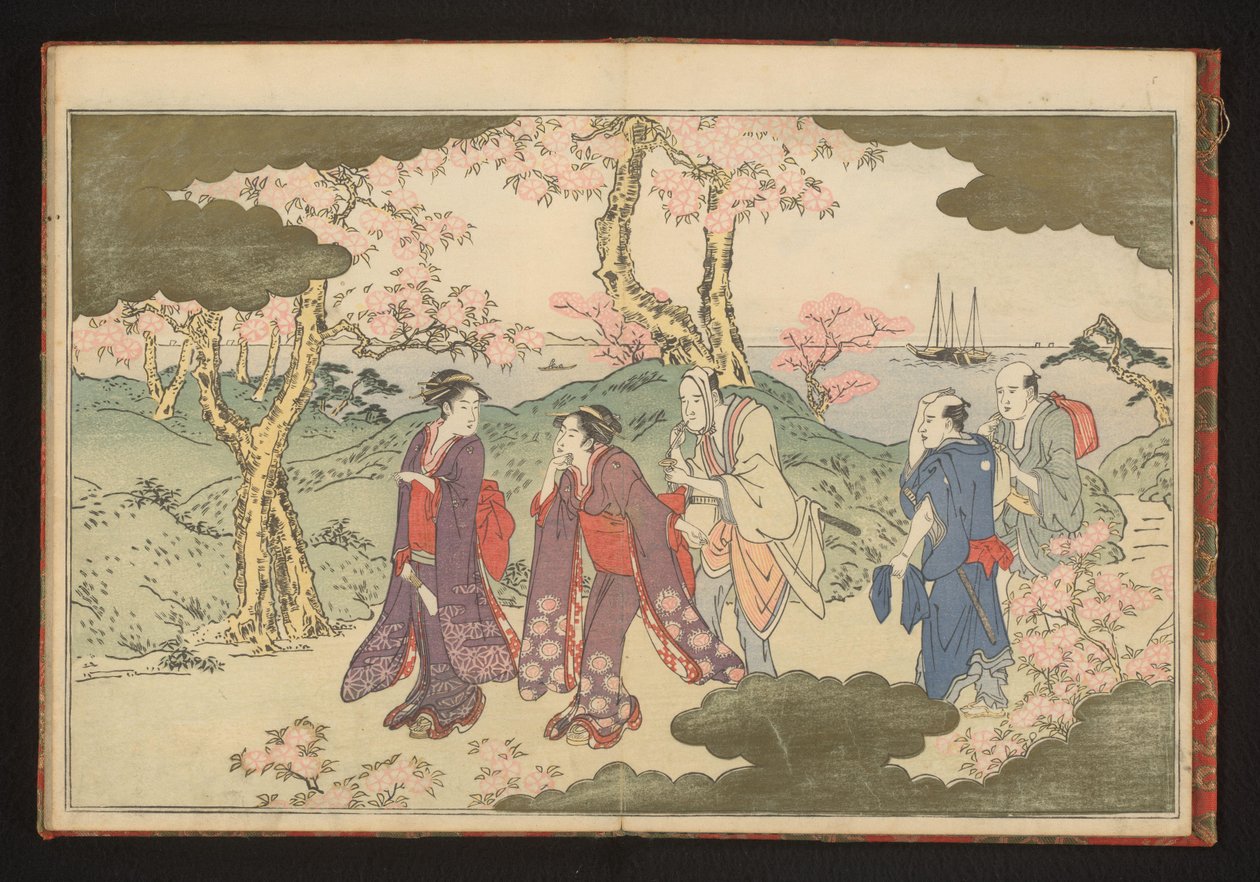 Åsene ved Gotenyama, Edo, med utsikt over Edo-bukten av Kitagawa Utamaro