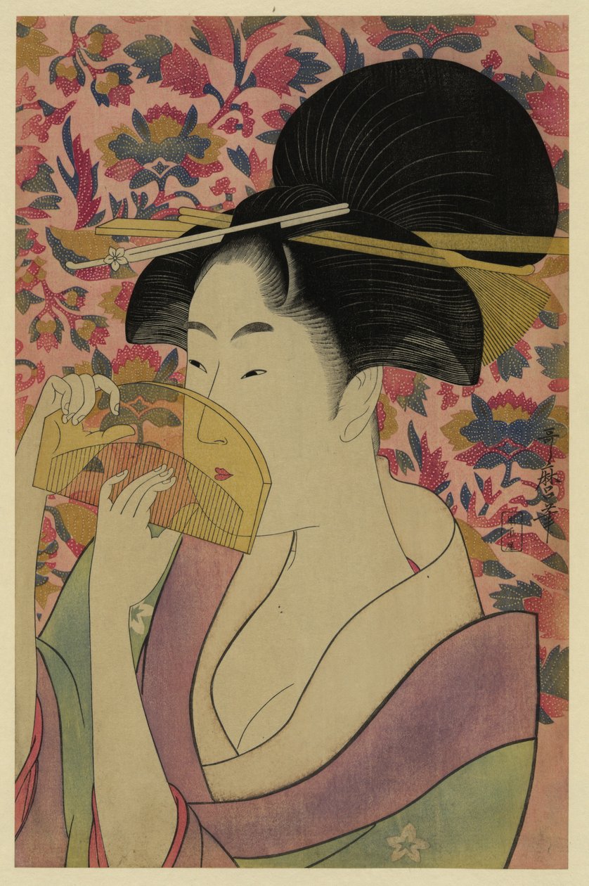 Gjennomsiktig kam, 1780-tallet av Kitagawa Utamaro