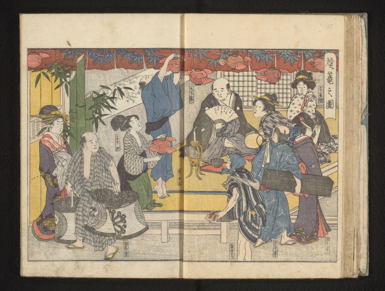 Forberedelser til lanternefestivalen av Kitagawa Utamaro