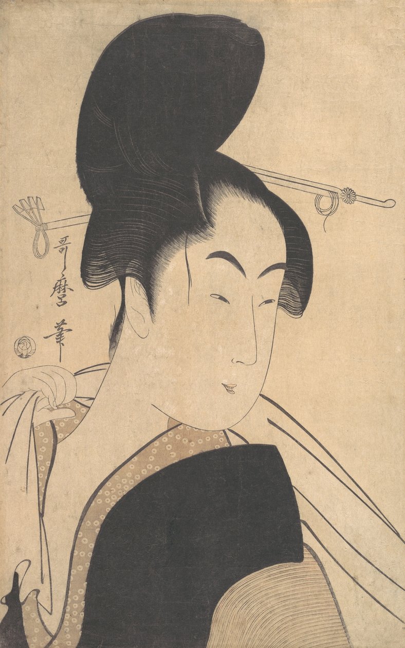 Kvinne etter et bad, ca. 1795. av Kitagawa Utamaro