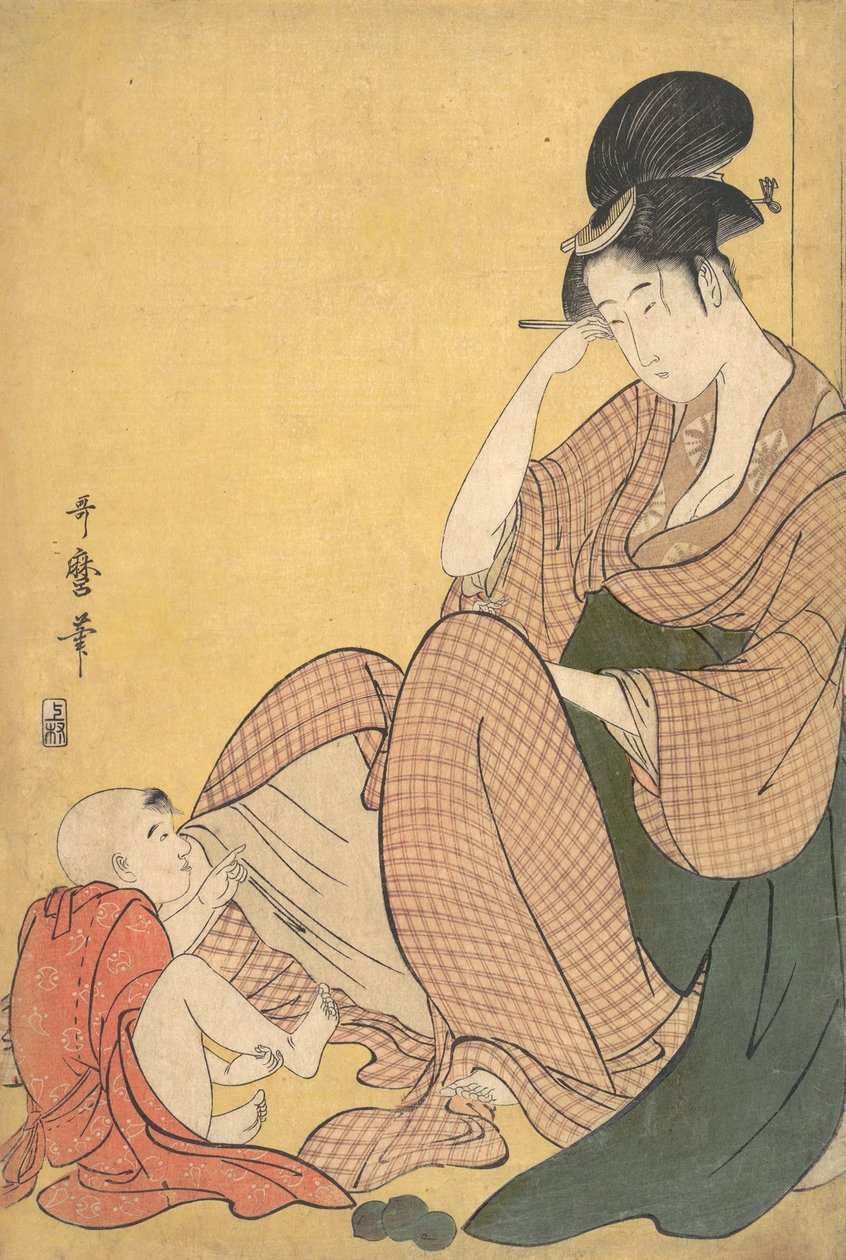 Kvinne og barn, ca. 1794-95. av Kitagawa Utamaro