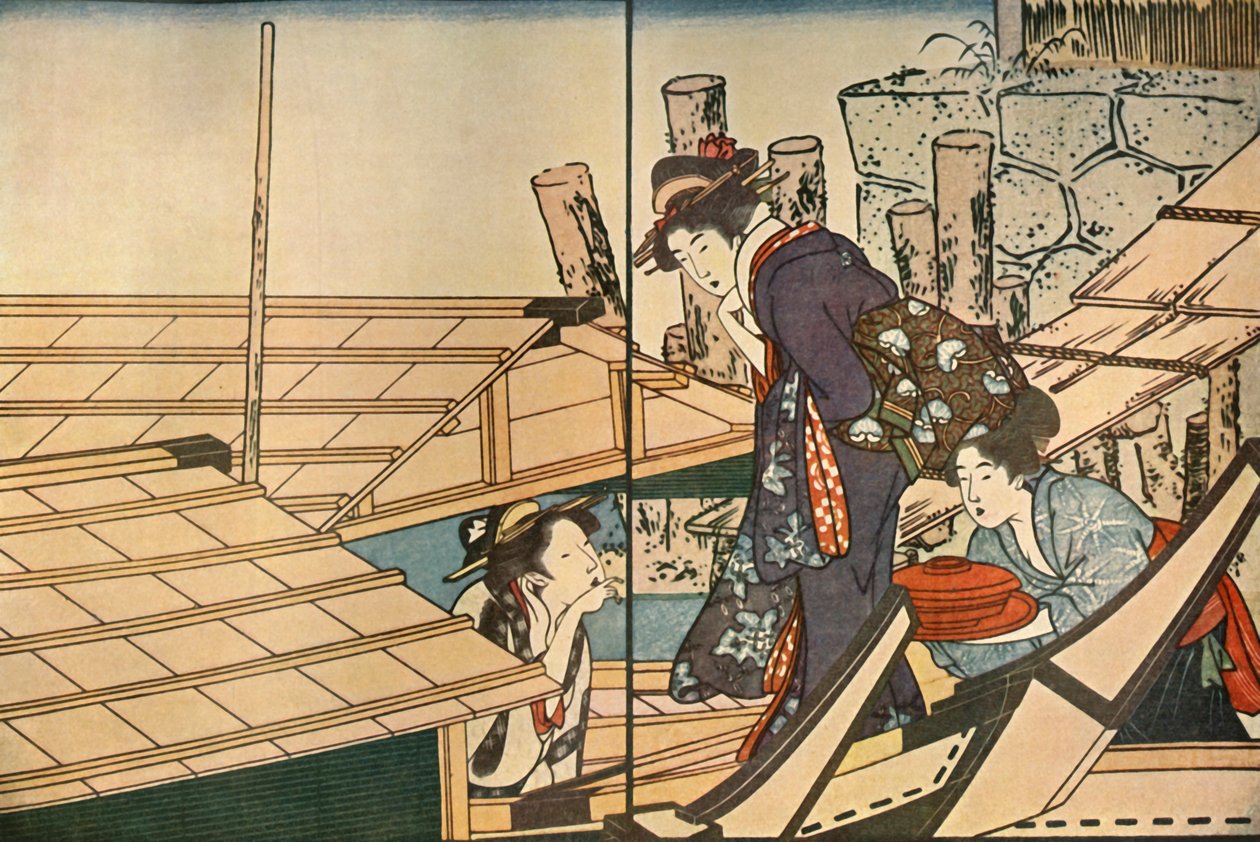 Kvinner på en båt, 1801, 1924. av Kitagawa Utamaro