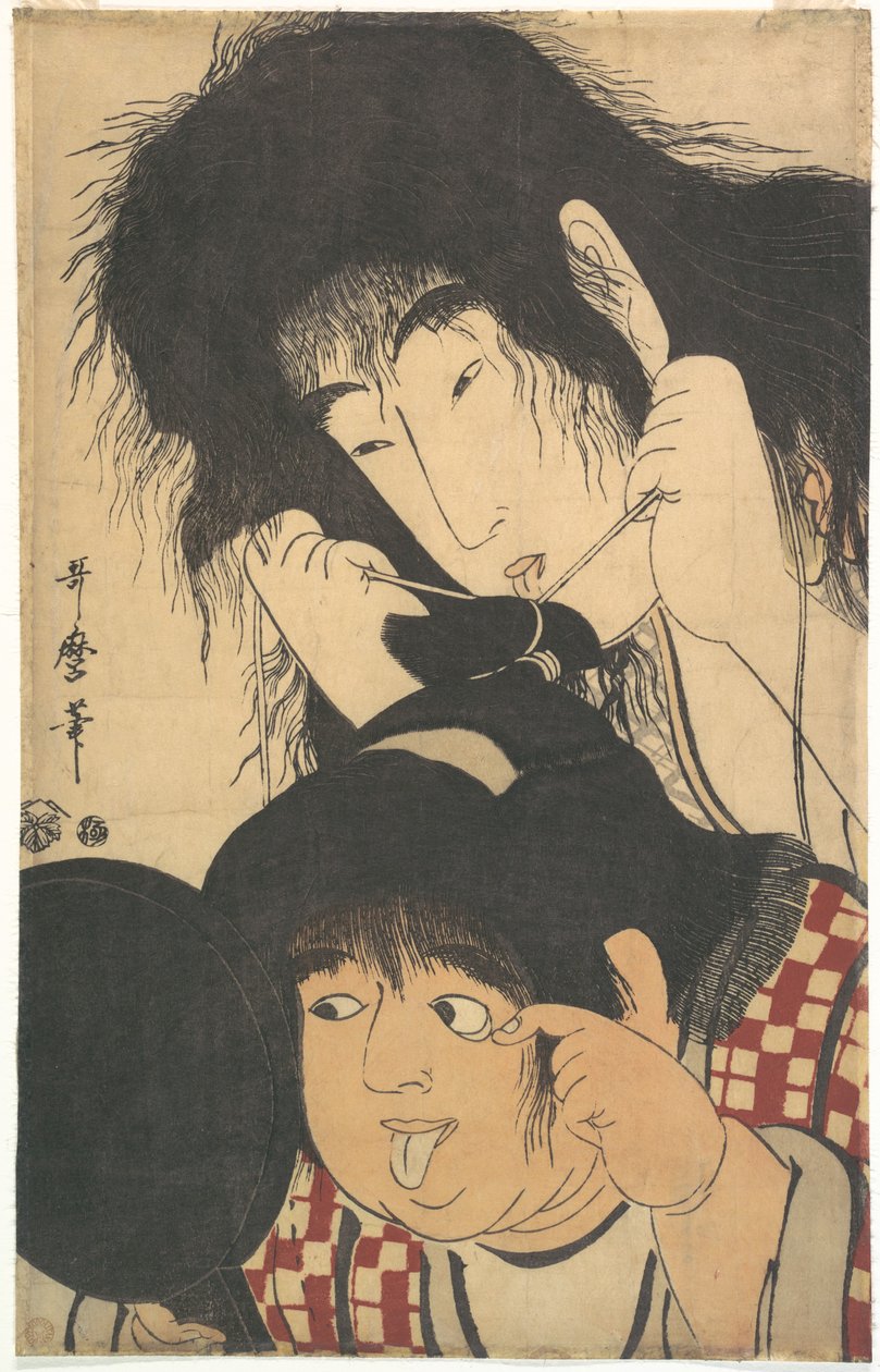 Yamauba binder Kintarōs hårknute av Kitagawa Utamaro