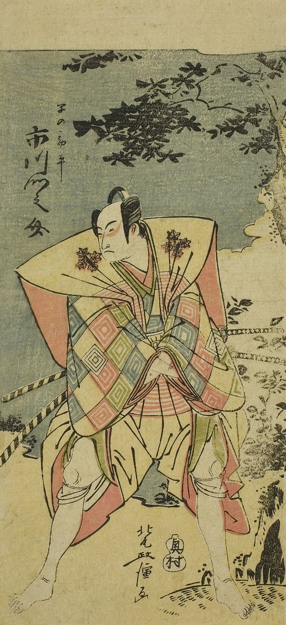 Ichikawa Monnosuke Ichikawa Monnosuke, et medlem av regjeringen til s fraksjon, Chushinguras bryggeri av Kitao Masanobu