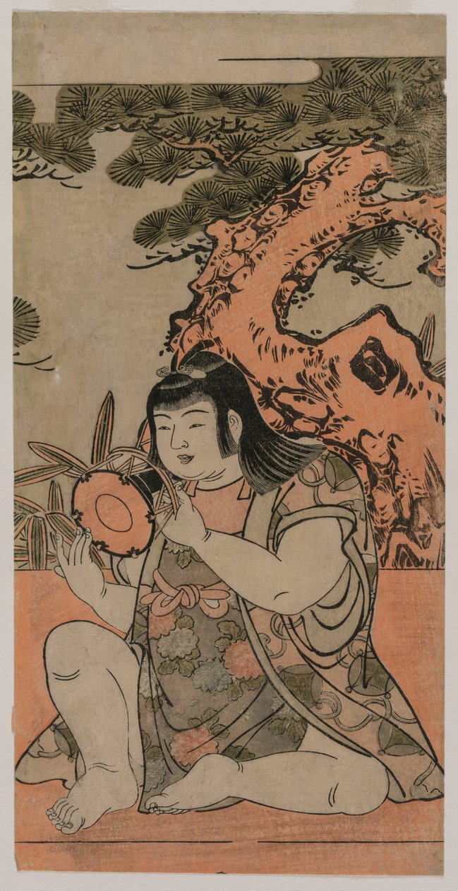 Dukke som spiller på en håndtromme, 1770-tallet. av Kitao Shigemasa