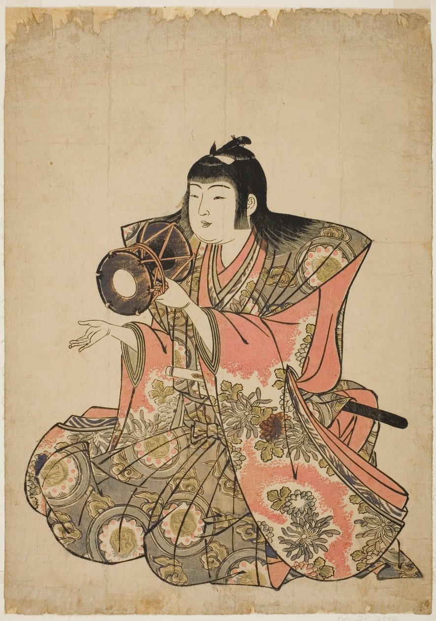 The Hand-Drum Player, fra en serie uten navn på fem musikere av Kitao Shigemasa