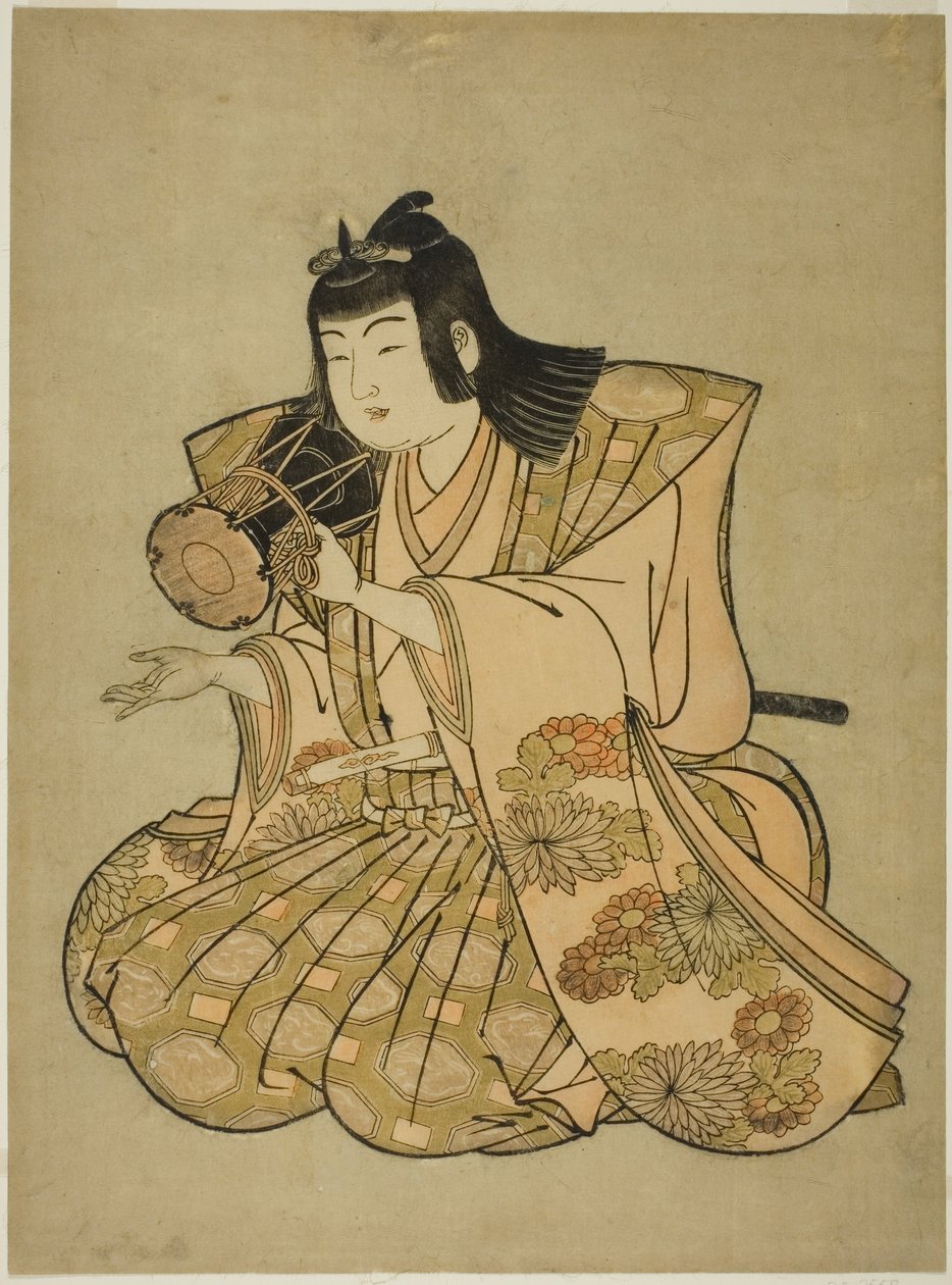 The Hand-Drum Player, fra en serie uten navn på fem musikere av Kitao Shigemasa