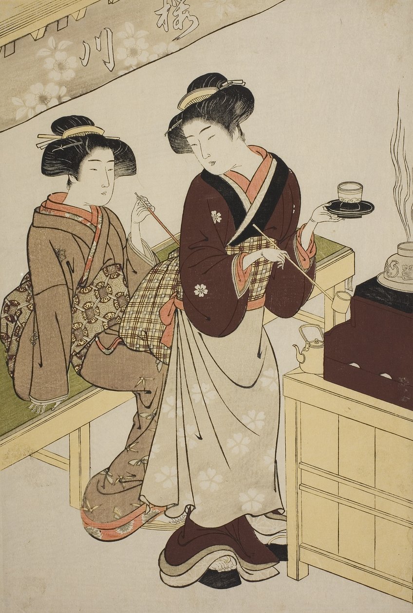 The Sakuragawa Teahouse, ca. 1777 av Kitao Shigemasa