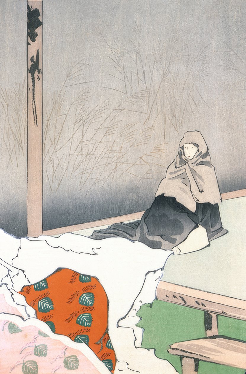 Die Tänzerin Hotoke Gozen bei Gioji av Kiyochika Kobayashi
