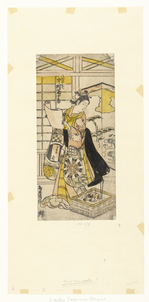 Skuespiller Nakamura Tomijuro I i rollen av Yaoya Oshichi Yaoya Oshichi, Nakamura Tomijuro (tittel på objekt) av Kiyonobu (II) , Torii