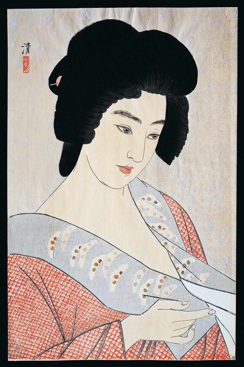 Geisha Ichimaru, ca 1933, av Kobayakawa Kiyoshi (1896-1948), Oban tresnitt, 40,5x26 cm, Meiji-Showa-perioden, Japan, 1900-tallet av Kiyoshi Kobayakawa