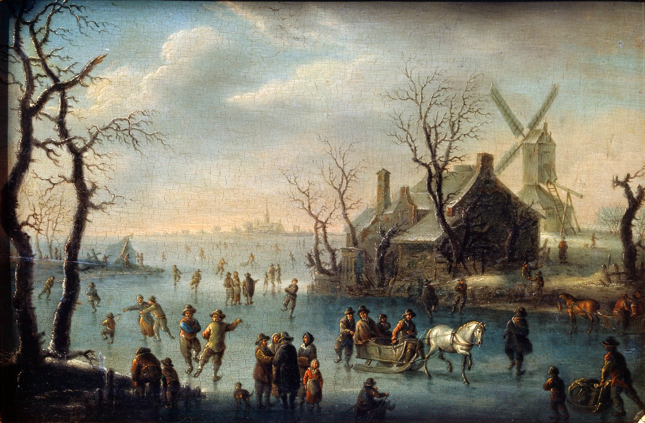 Skøyteløpere, 1600-tallet. av Klaes Molenaer