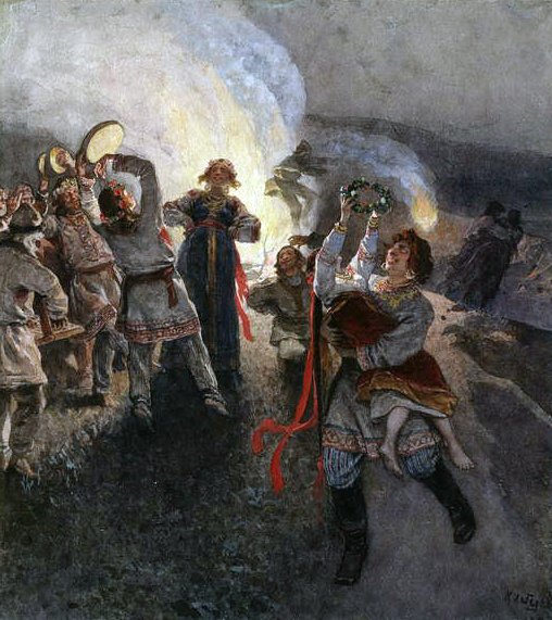 1. mai-feiring, 1902 (wc på papir) av Klavdiy Vasilievich Lebedev