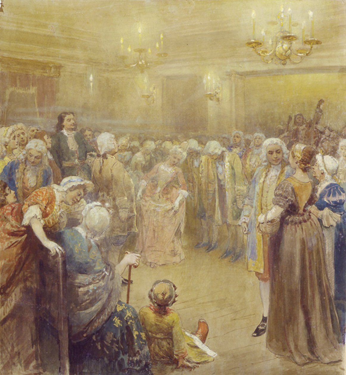 Forsamlingen på den tiden av Peter I av Klavdiy Vasilievich Lebedev