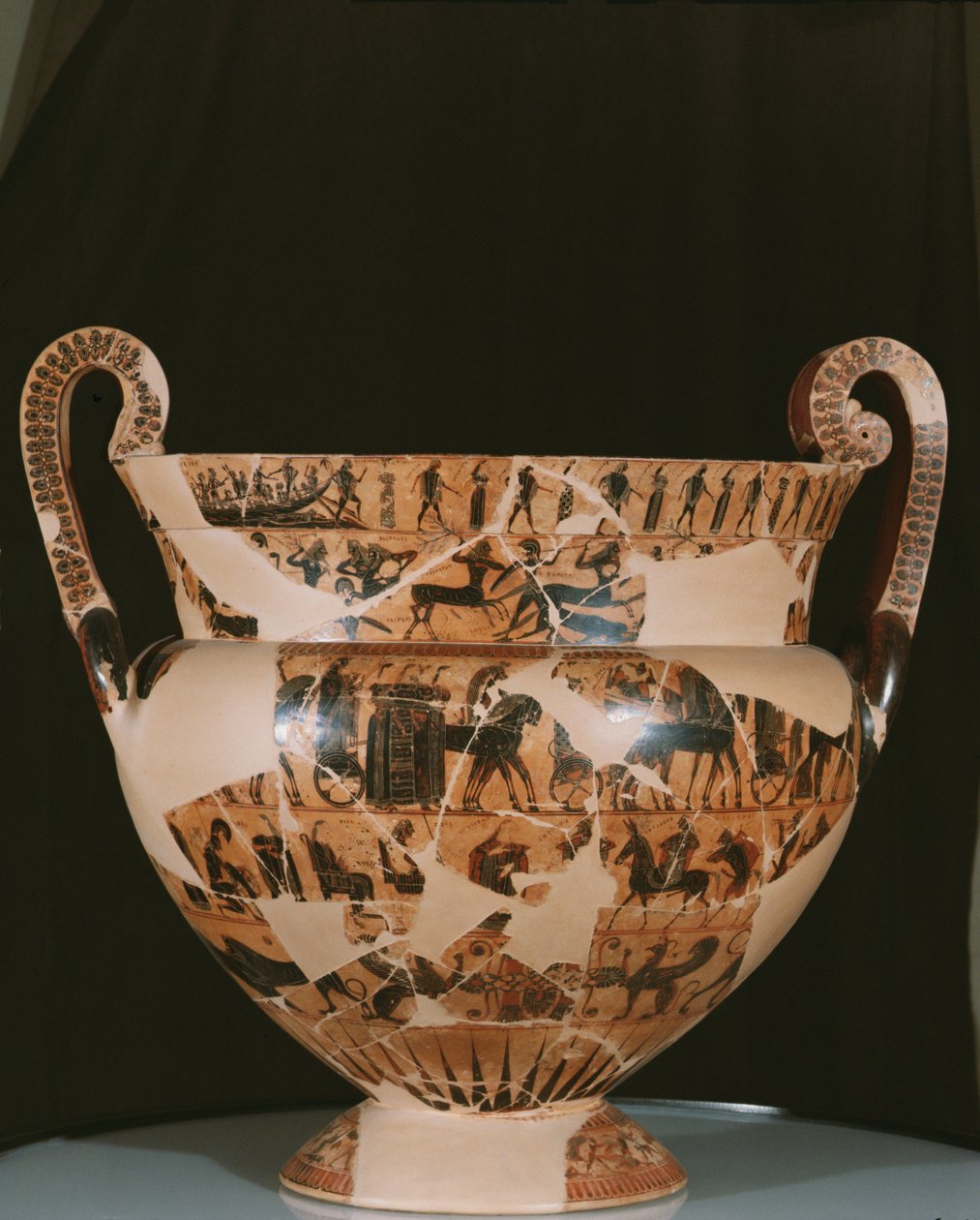 Francois-vasen, laget av Ergotimos (fl.575-560 f.Kr.) ca. 570 f.Kr. (keramikk) av Kleitias Kleitias