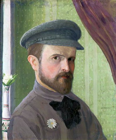 Selvportrett, ca. 1909-10 (olje på papp) av Ivan Vassilyevich Klyun