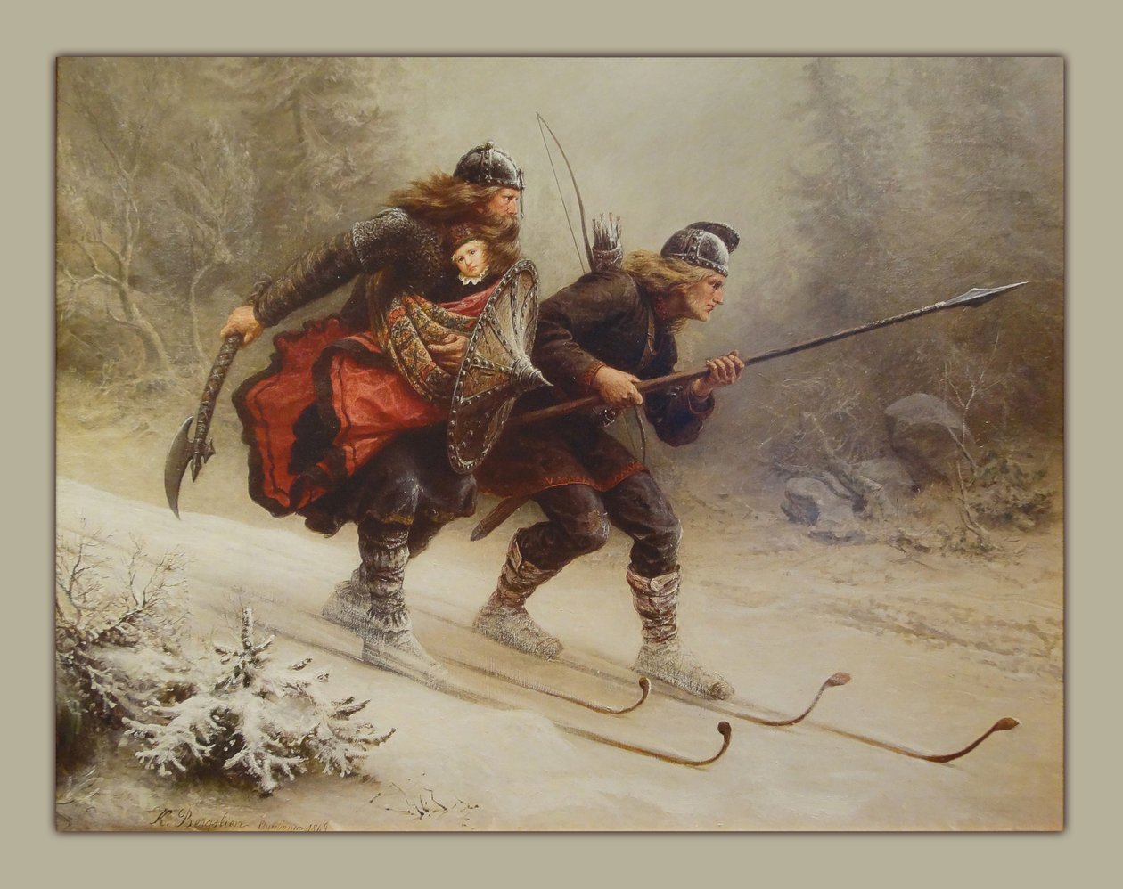 Ski Birchlegs Crossing the Mountain med Royal Child av Knud Bergslien