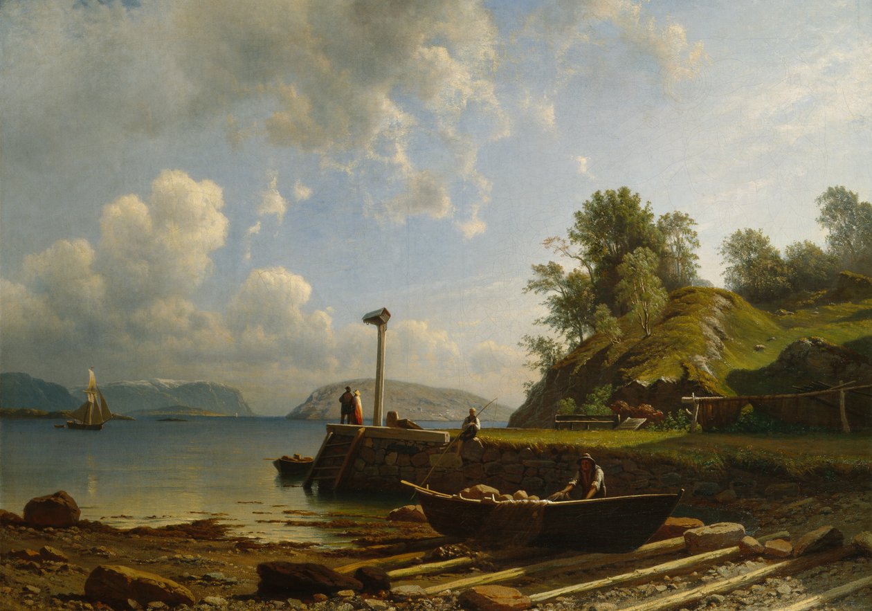 Kystlandskap med hus av Knud Andreassen Baade