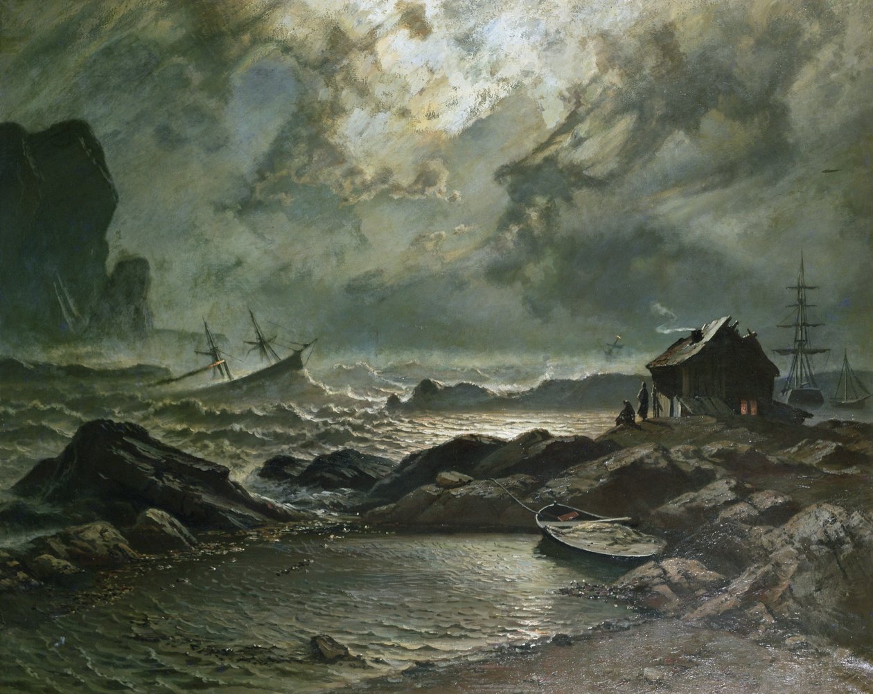 Storm på norskekysten av Knud Andreassen Baade