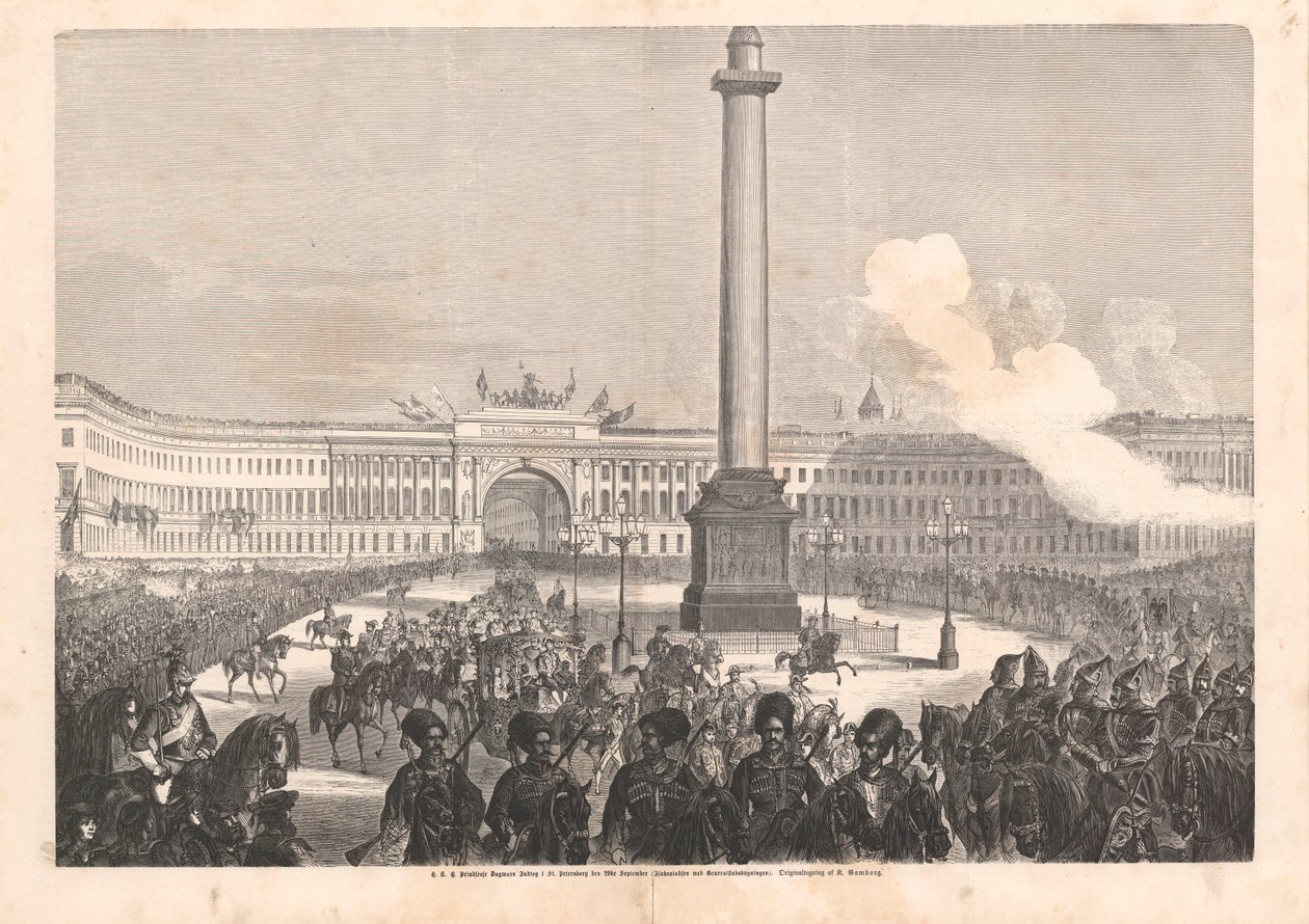 Prinsesse Dagmar av Danmark gikk inn i St. Petersburg 23. september 1866, 1866. av Knud Gamborg