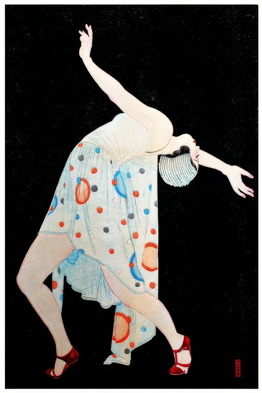 Art Deco moga eller moderne jentedans av Kobayakawa Kiyoshi