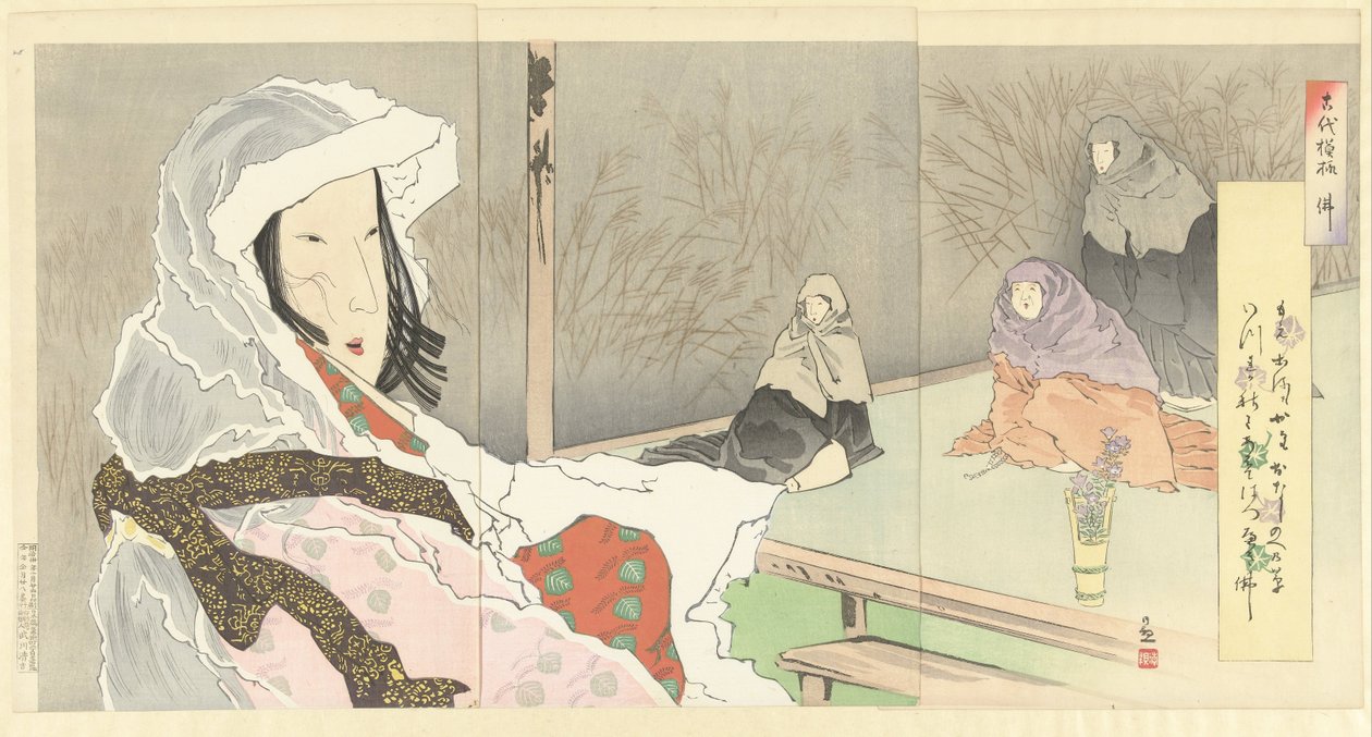 Hotoke med nonnene Hotoke (tittel på objekt) Mønstre fra fortiden (serietittel) Kodai moyo (serietittel på objekt) av Kobayashi Kiyochika