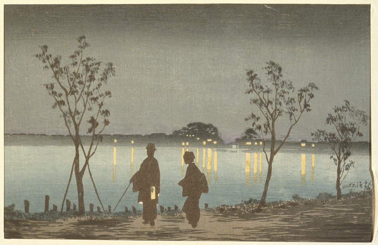 Natt på Sumida-elven av Kobayashi Kiyochika