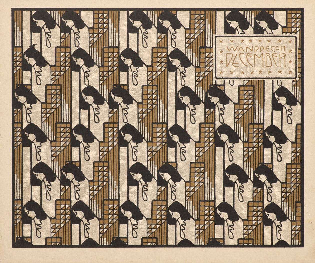 Veggdekorasjon desember 1901. av Koloman Moser