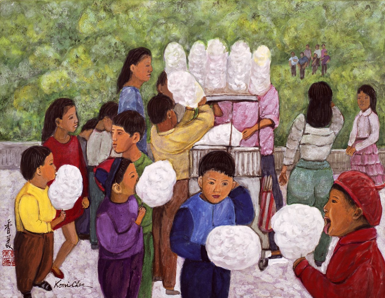 Cotton Candy, 1992 (gouache på silke) av Komi Chen