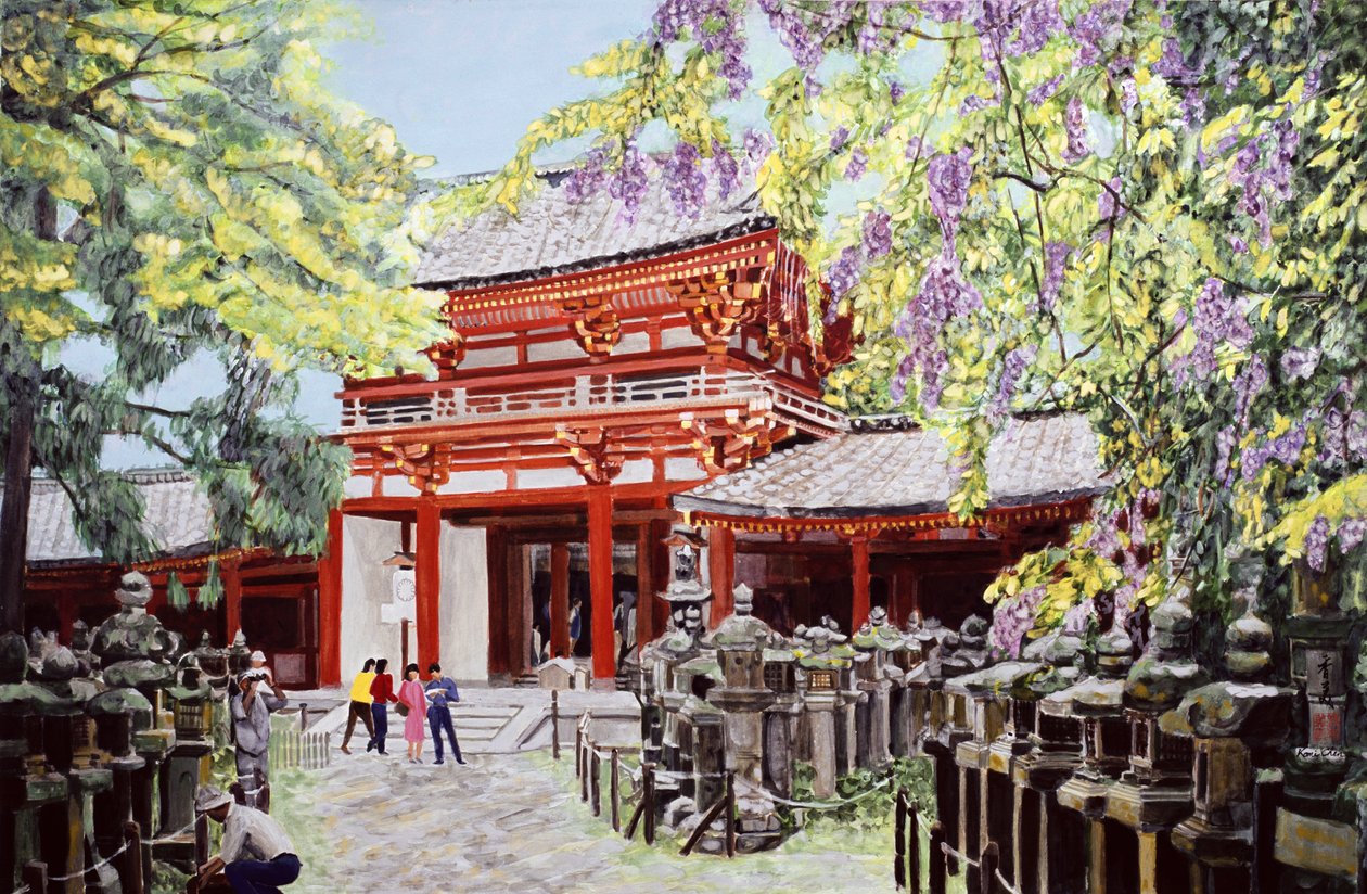 When Wisterias Blossom, 1989 (gouache på rispapir) av Komi Chen