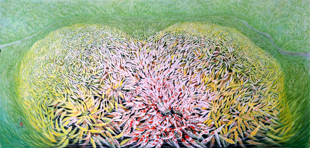 Glorious Entry, 2011 (østlig gouache på rispapir) av Komi Chen