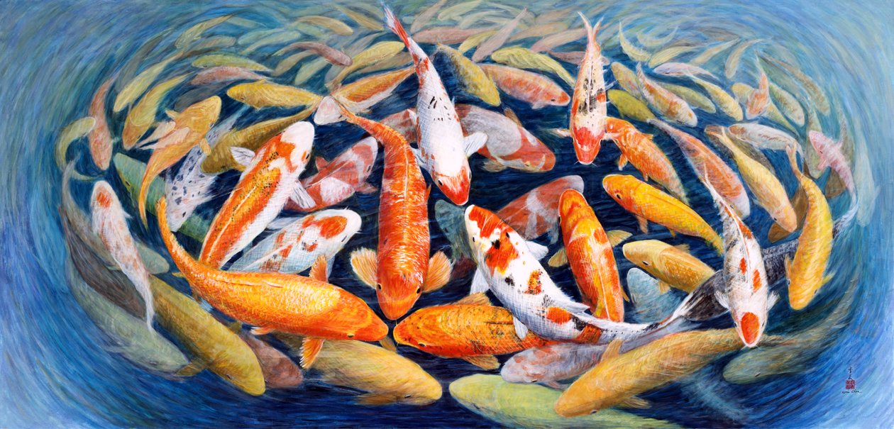 Longing Hearts, 2012 (Eastern Gouache på rispapir) av Komi Chen