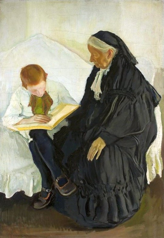 Bestemor og barnebarn. av Konrad Krzyzanowski